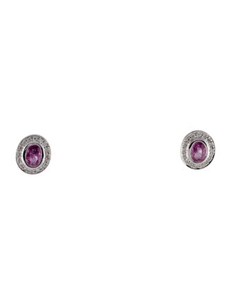 Earrings 18K 1.80ctw Sapphire & Diamond Stud Earrings