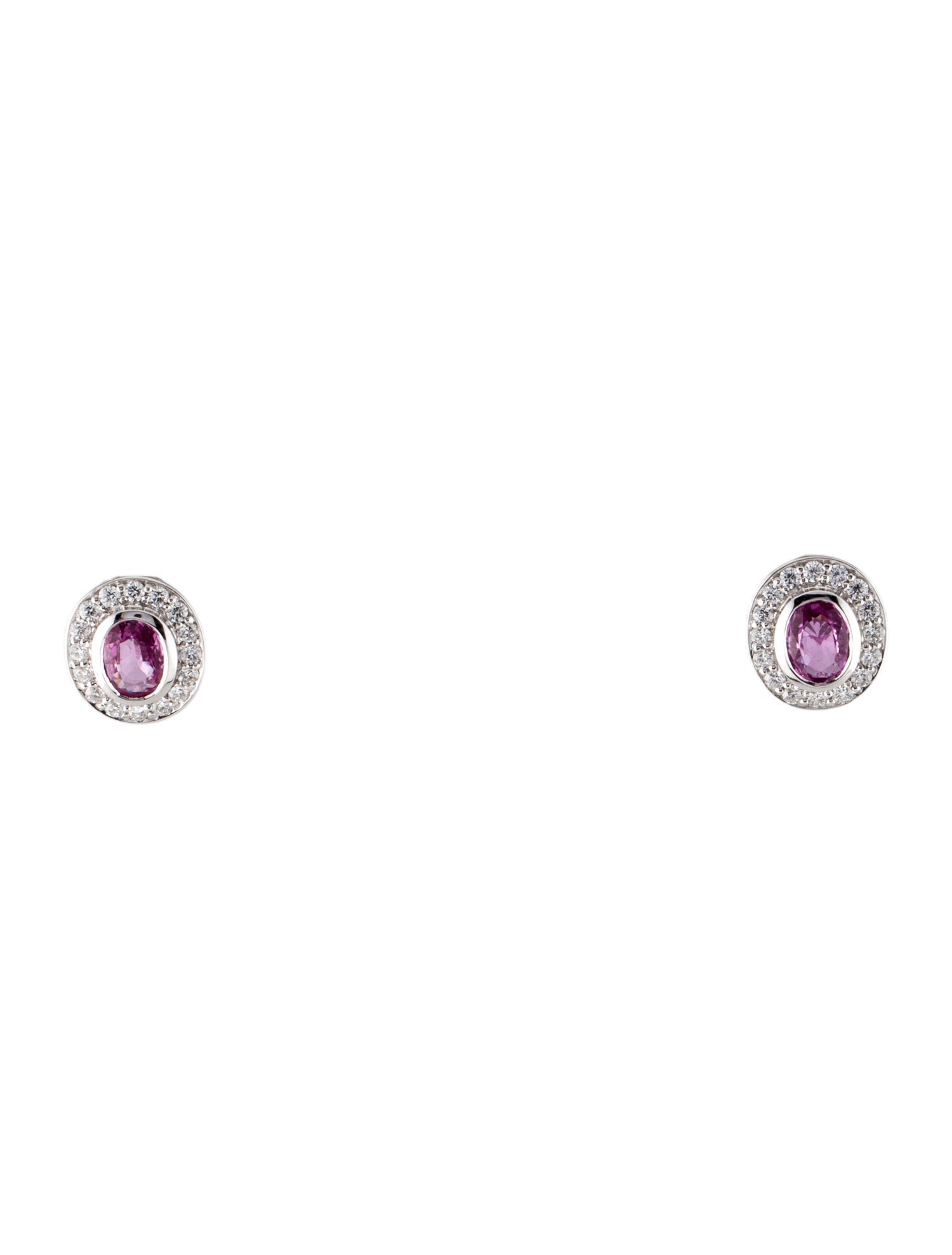 Earrings 18K 1.80ctw Sapphire & Diamond Stud Earrings
