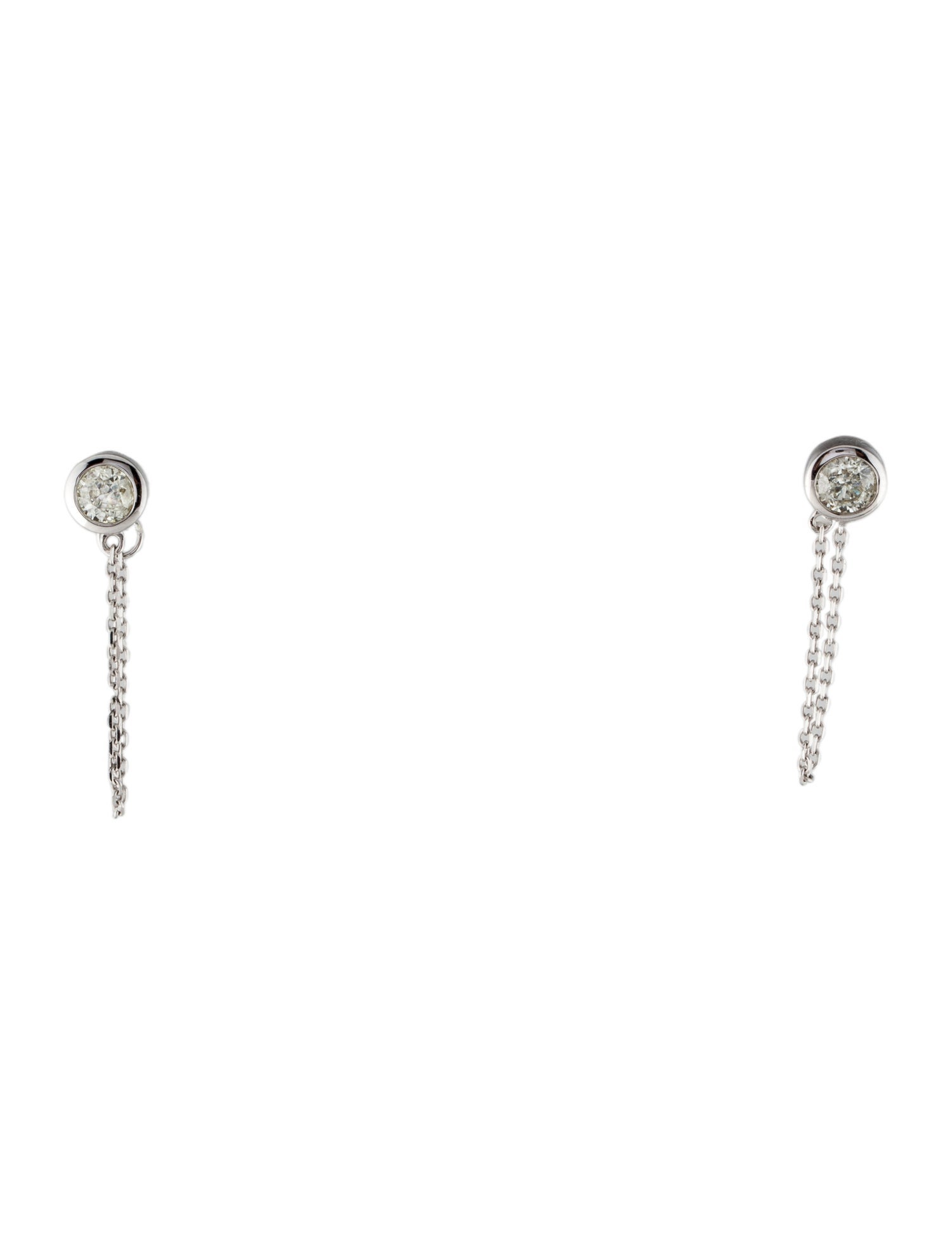 Earrings 14K Diamond Chain Stud Earrings
