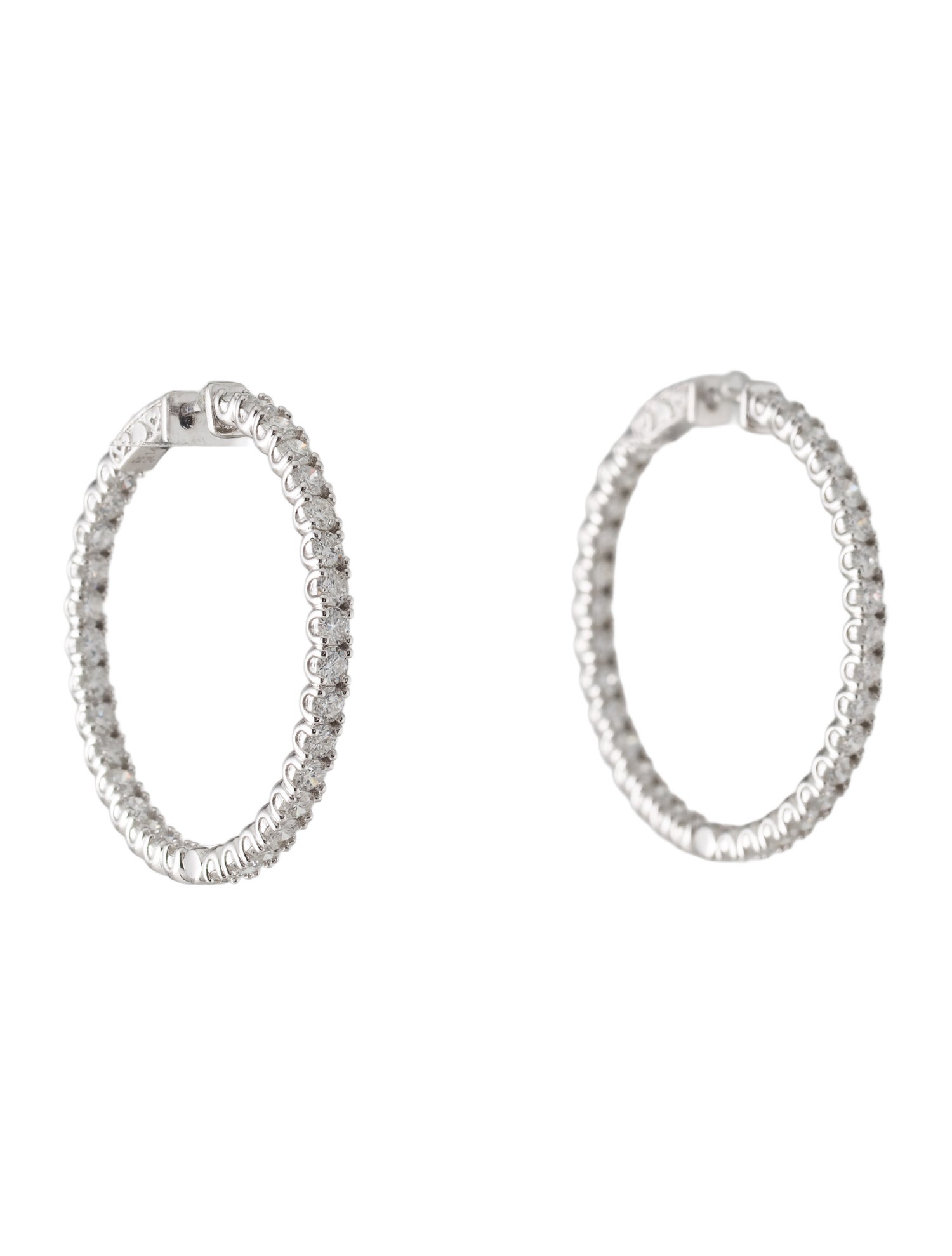 Earrings 14K 6.50ctw Diamond Inside-Outside Hoop Earrings