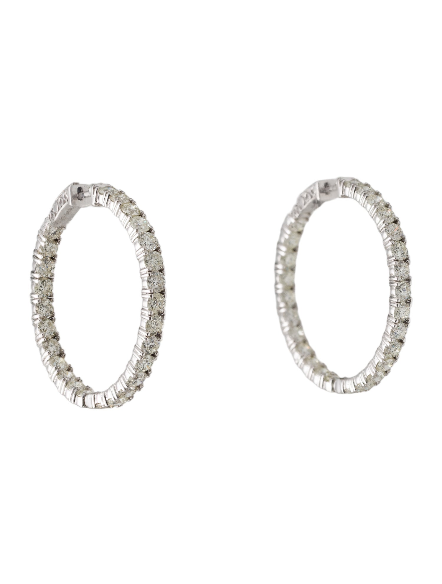 Earrings 14K 9.75ctw Diamond Inside-Outside Hoop Earrings