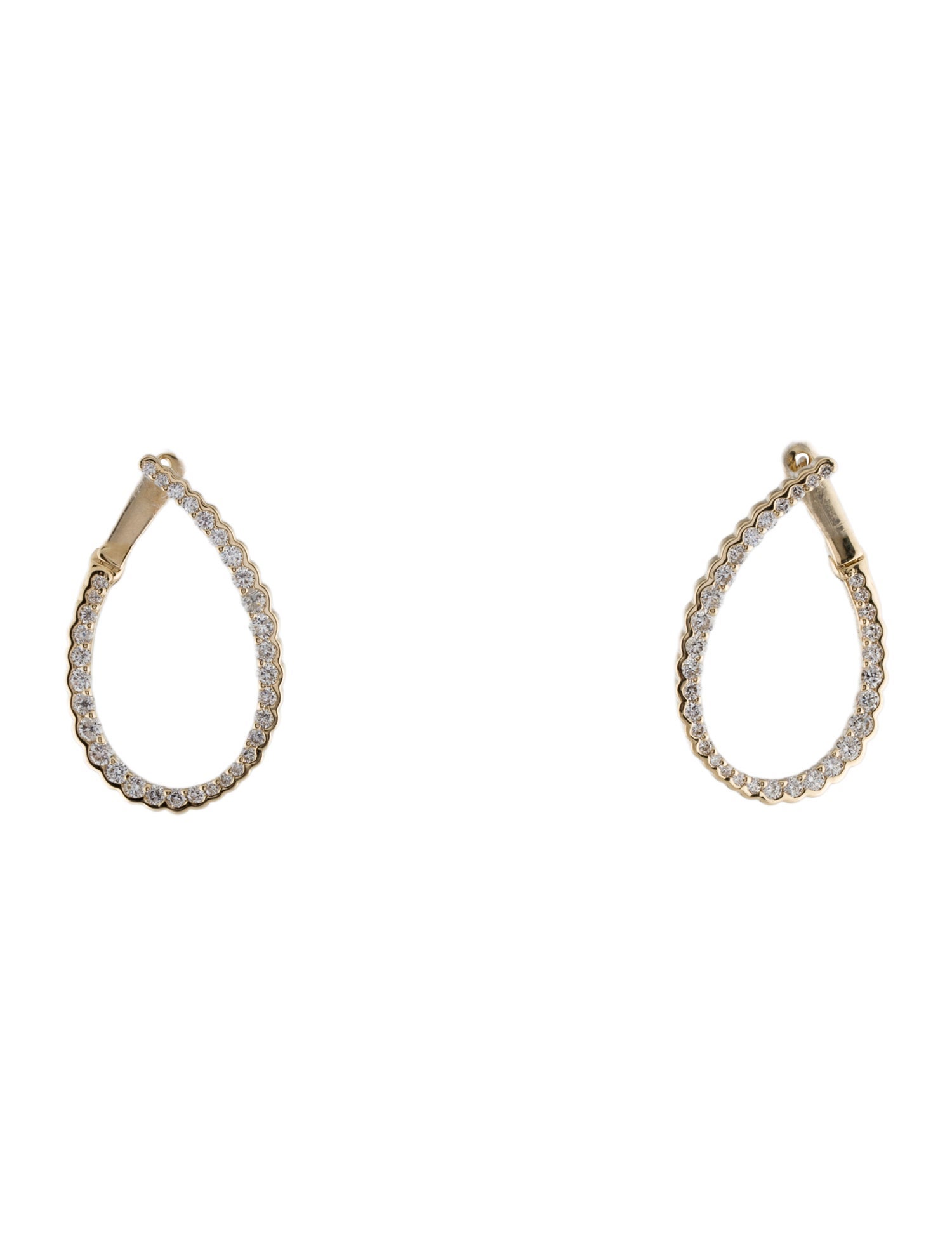 Earrings 14K 1.00ctw Diamond Hoop Earrings