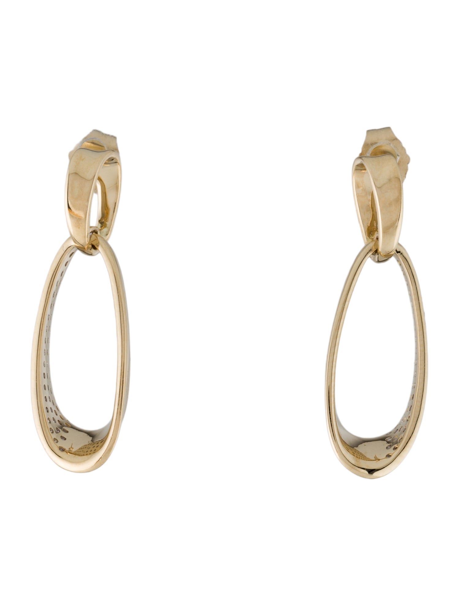Earrings 14K Diamond Curved Drop