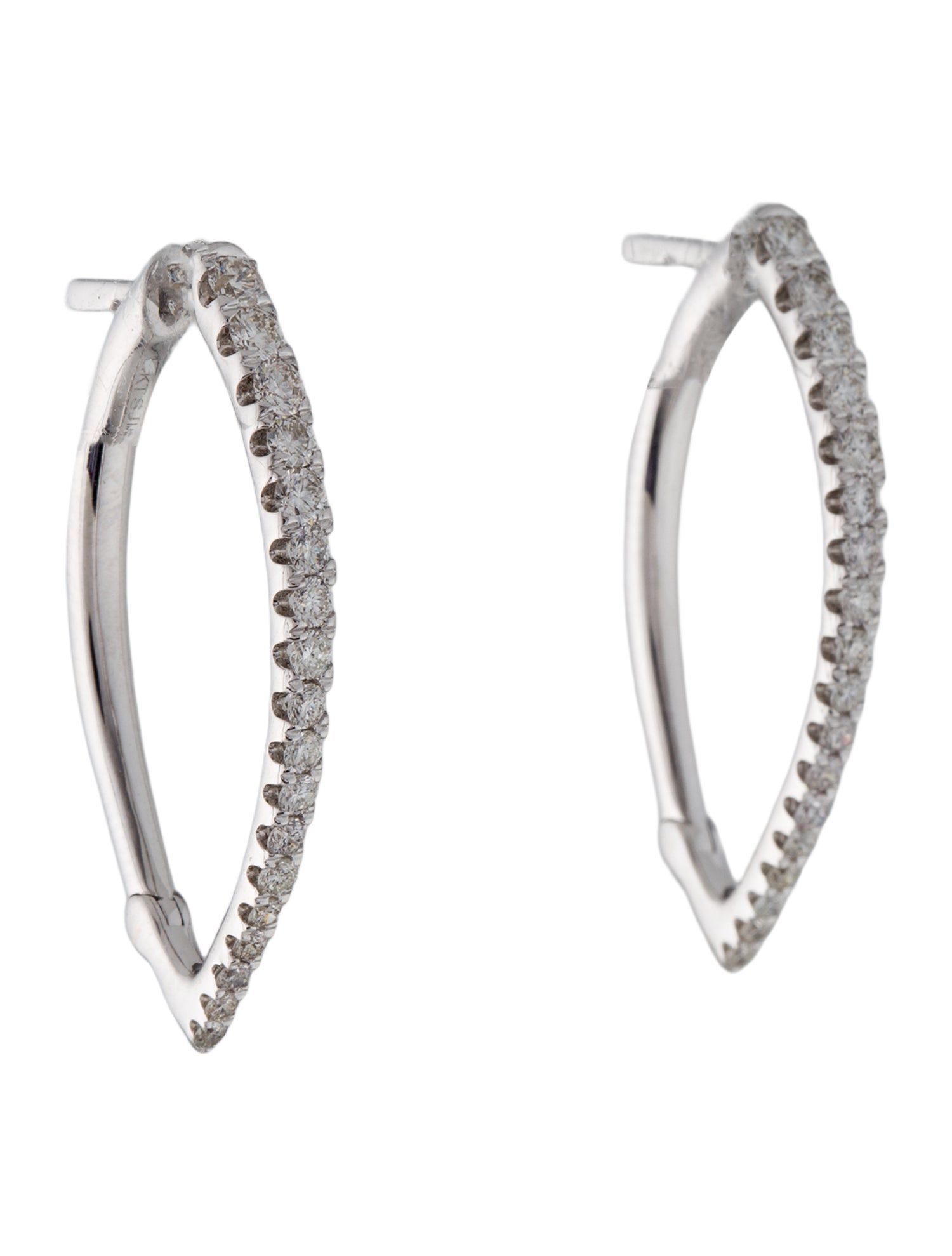 Earrings 14K Diamond Hoop Earrings