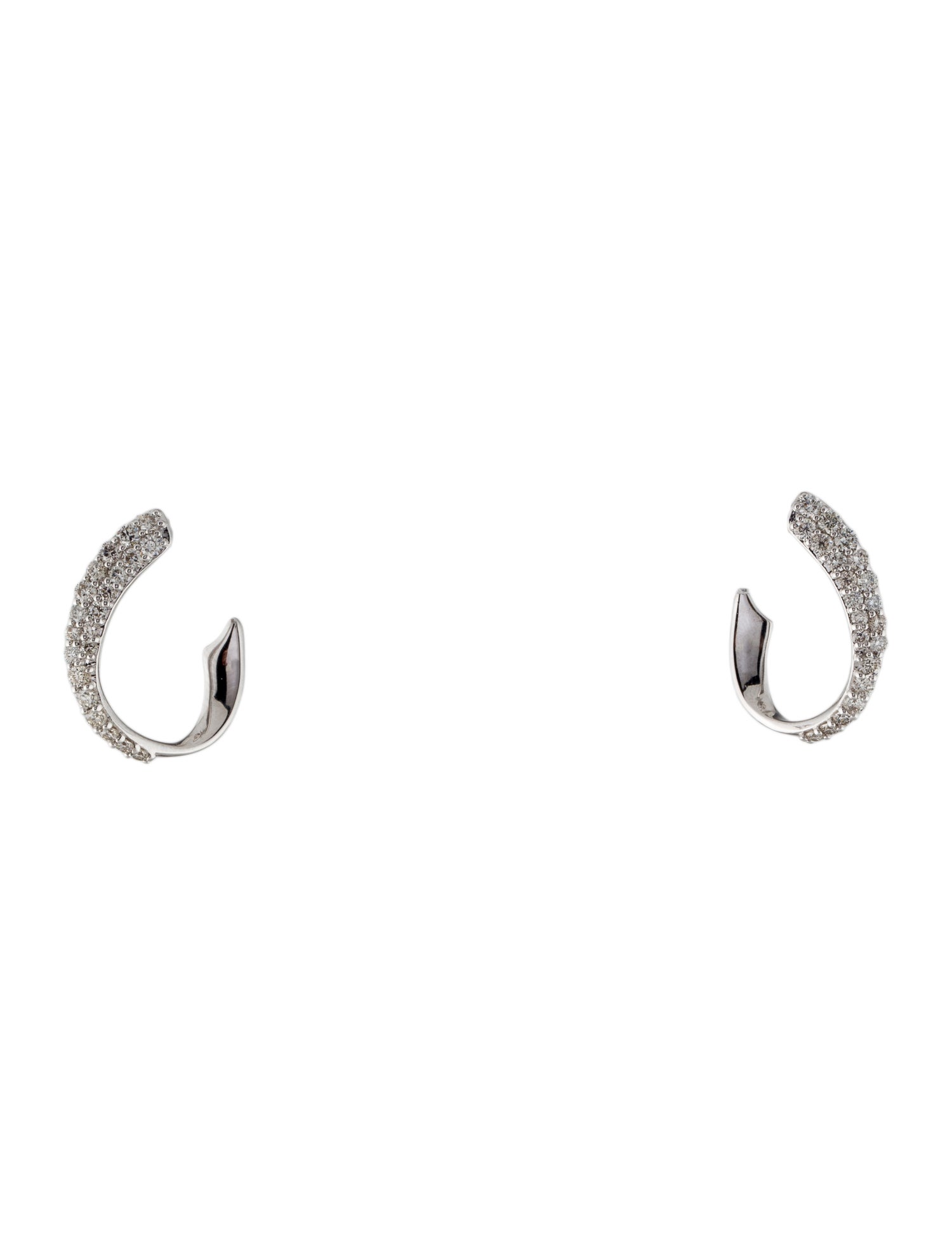 Earrings 14K Diamond Curve Drop Earrings w/ Tags