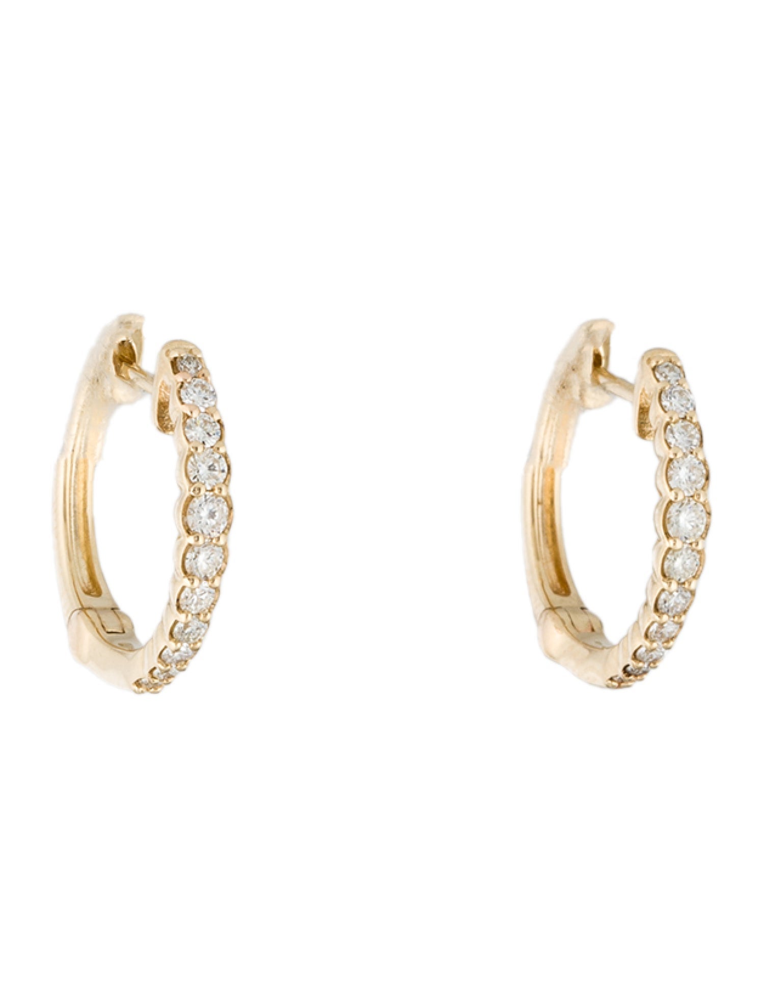 Earrings 14K Diamond Hoop Earrings