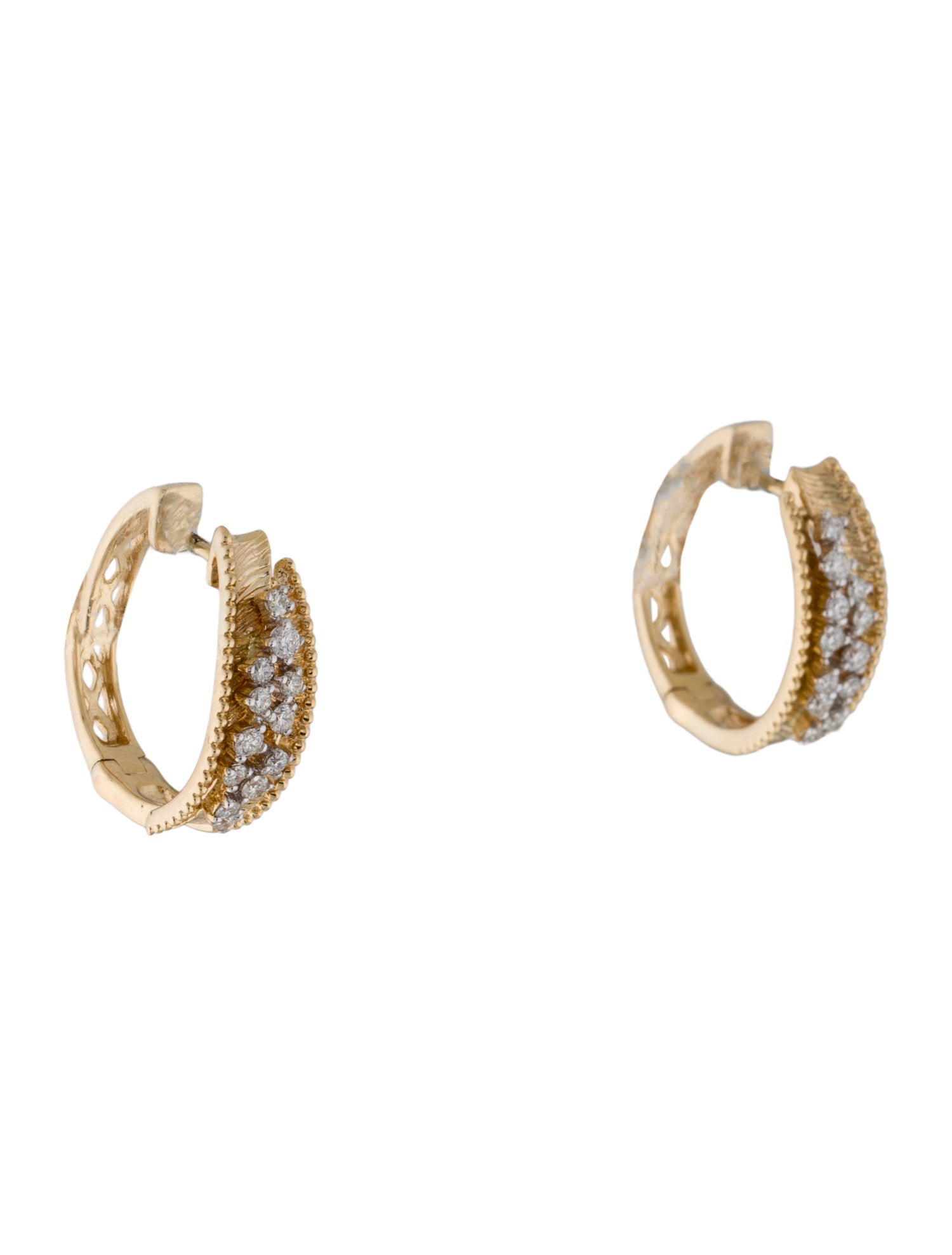 Earrings 14K Diamond Hoop Earrings