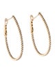 Earrings 14K 1.00ctw Diamond In-Out Oval Hoop