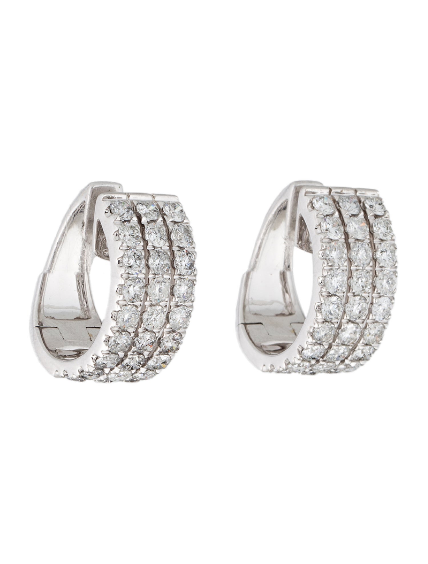 Earrings 14K 3.50ctw Diamond Hoop Earrings