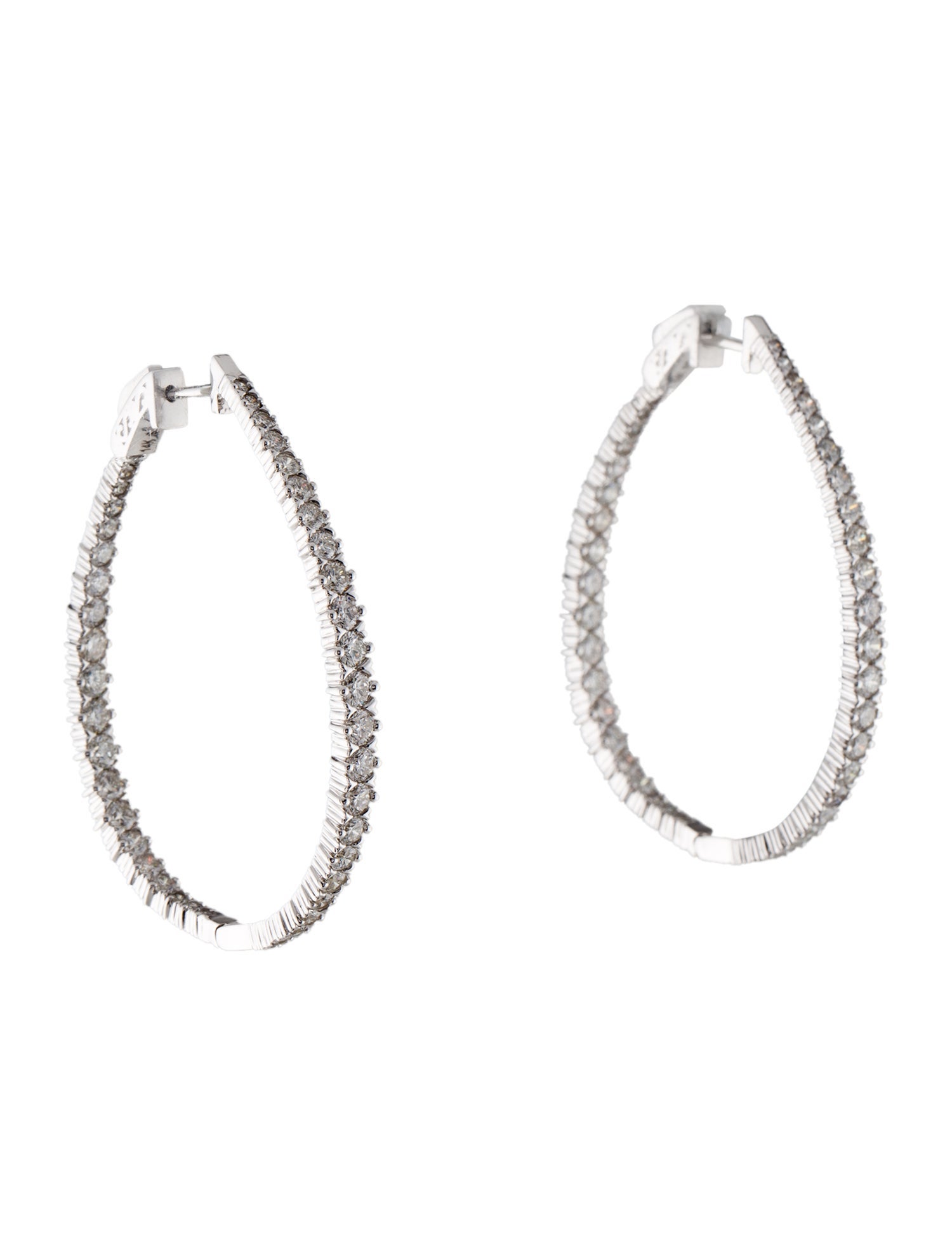Earrings 14K 4.00ctw Diamond Inside-Out Hoop Earrings