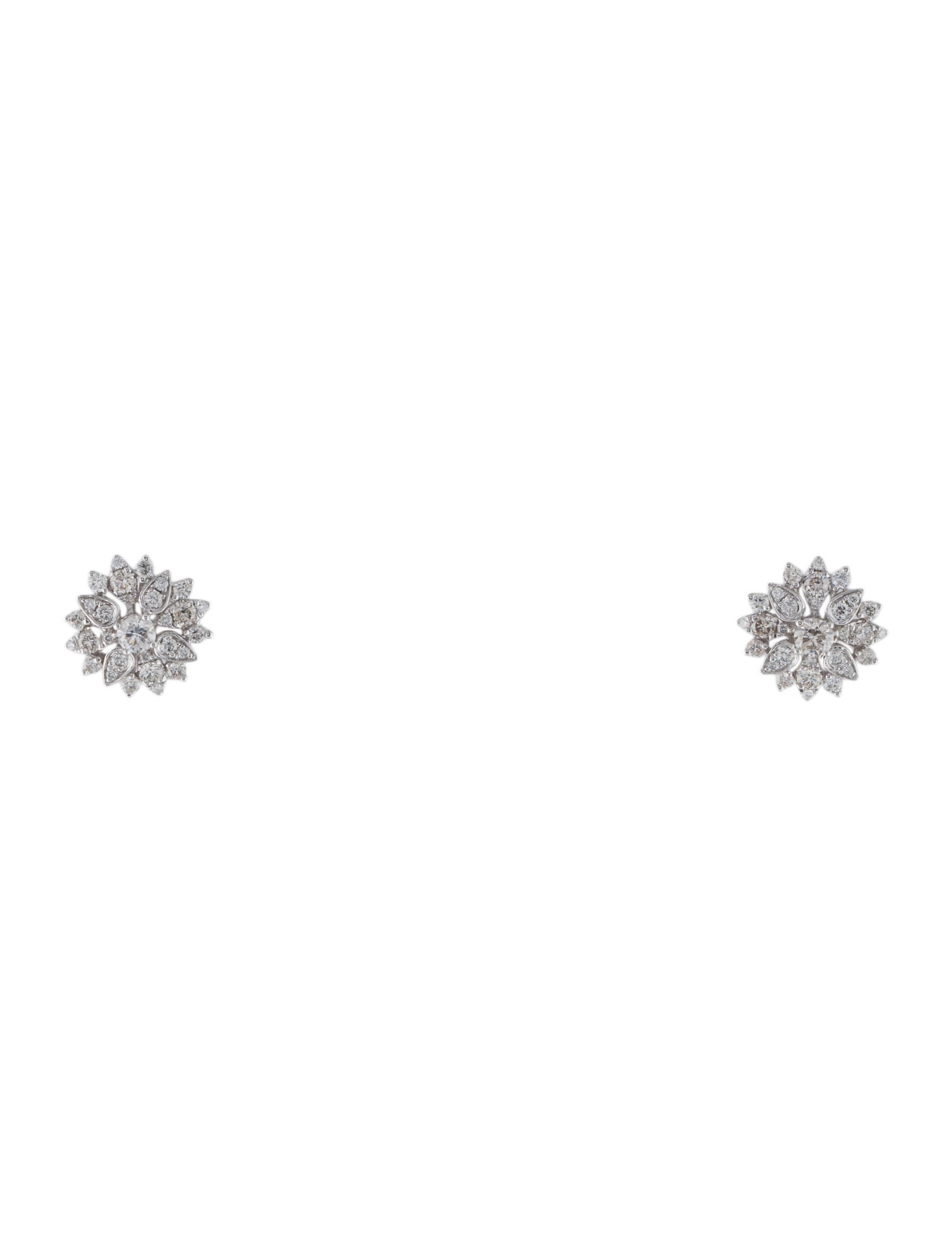 Earrings 14K Diamond Flower Stud Earrings w/ Tags