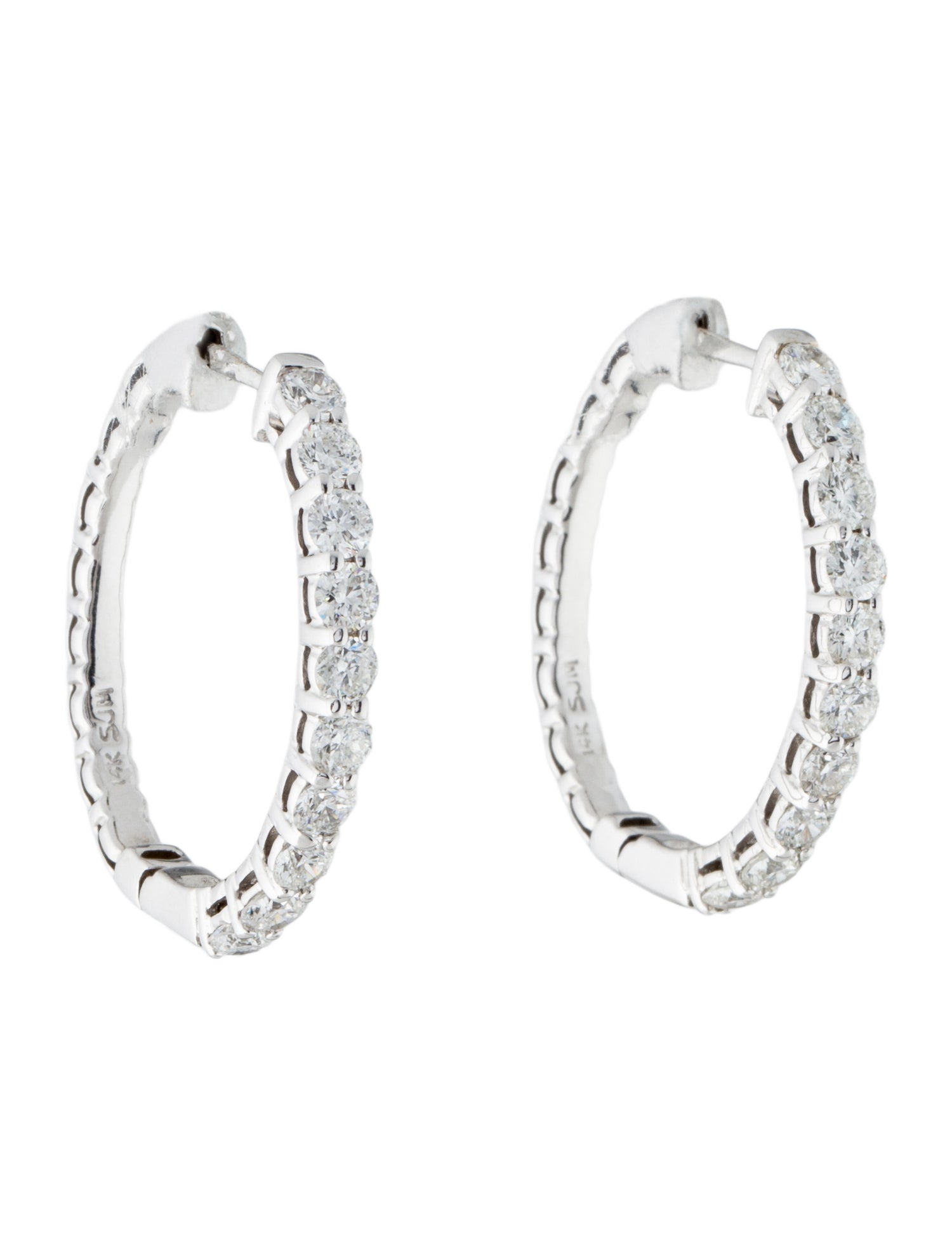 Earrings 14K 2.25ctw Diamond Hoop Earrings