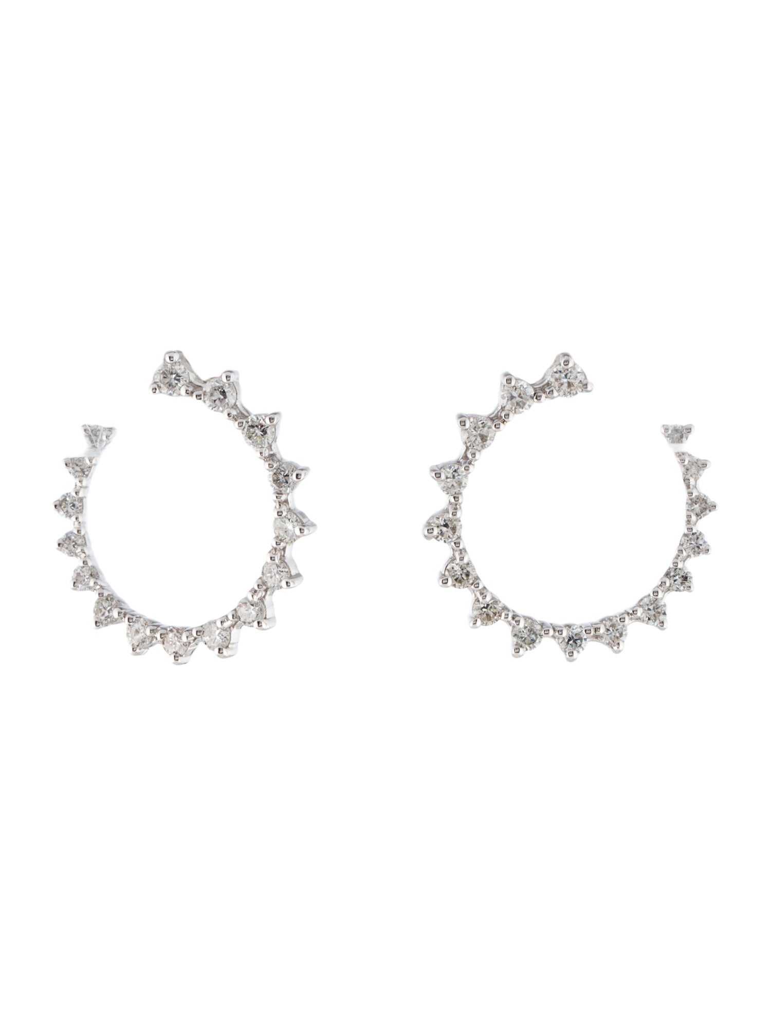 Earrings 14K 1.00ctw Diamond Hoop Earrings