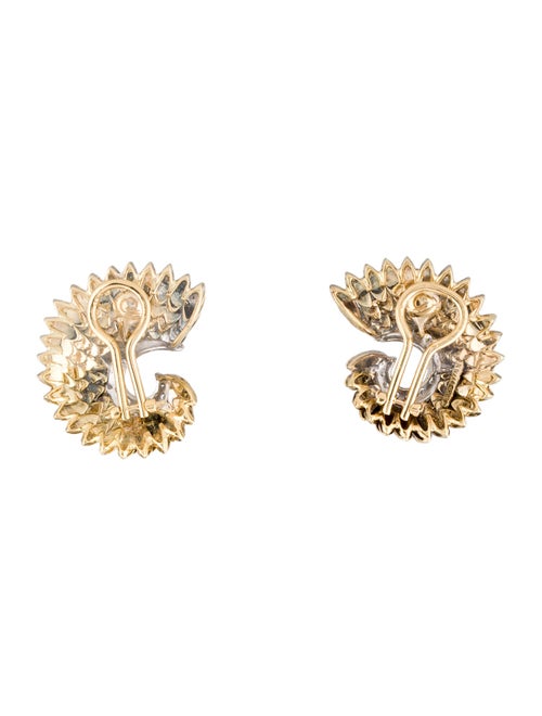 Earrings 18K Diamond Scalloped Earclips