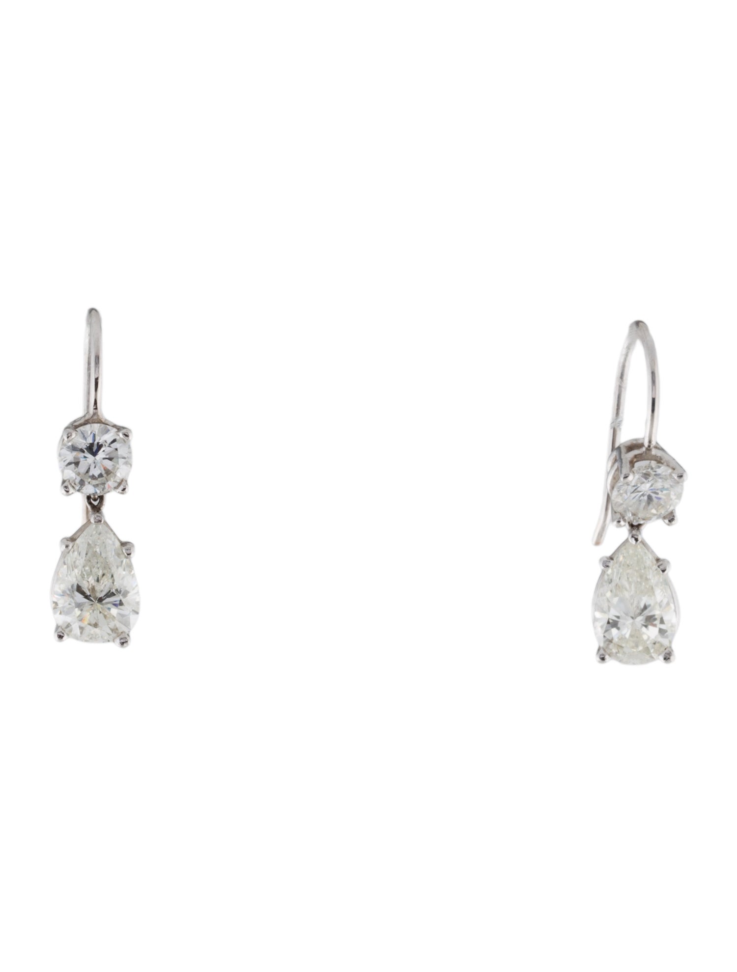 Earrings Platinum 1.77ctw Diamond Drop Earrings