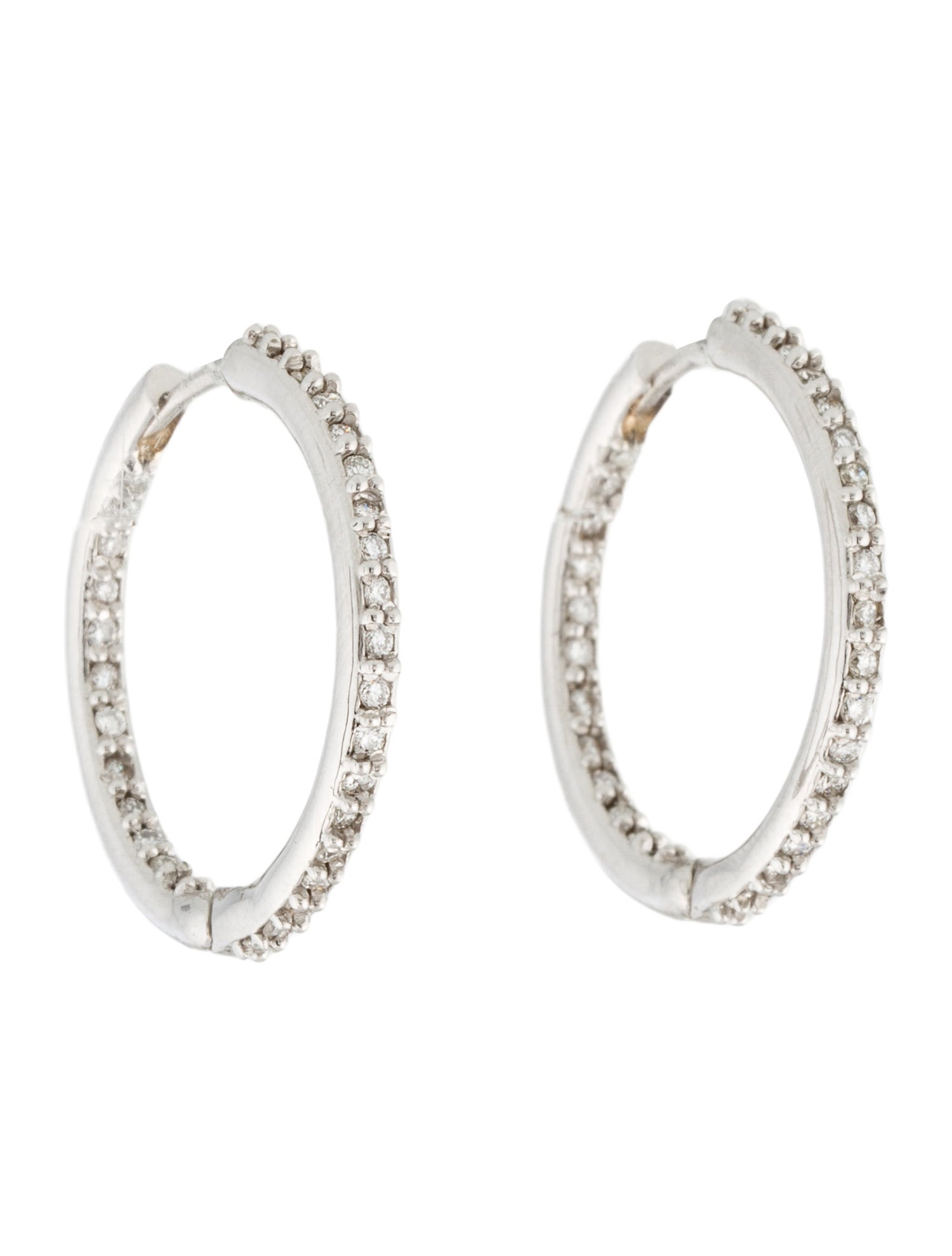 Earrings 18K Diamond Inside-Out Hoop