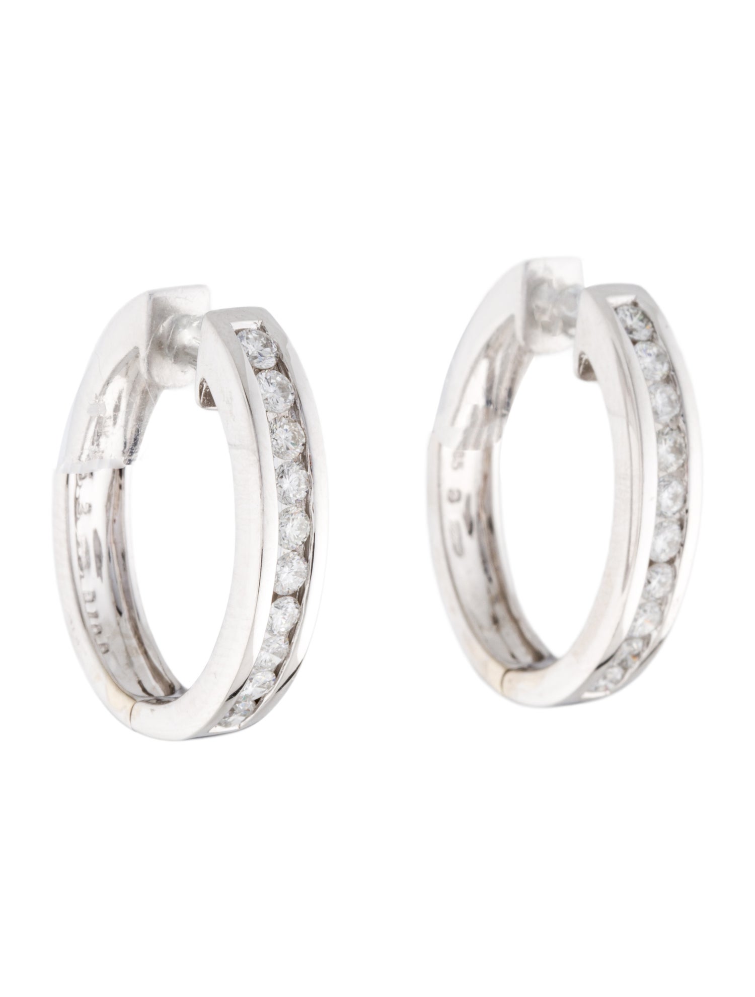 Earrings 14K 1.00ctw Diamond Hoop Earrings