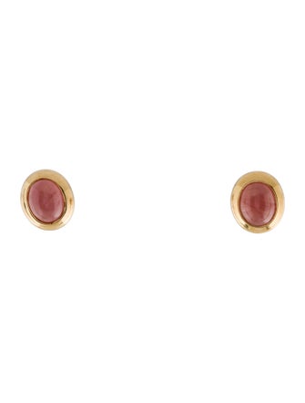 Earrings 18K Rhodochrosite Stud Earrings
