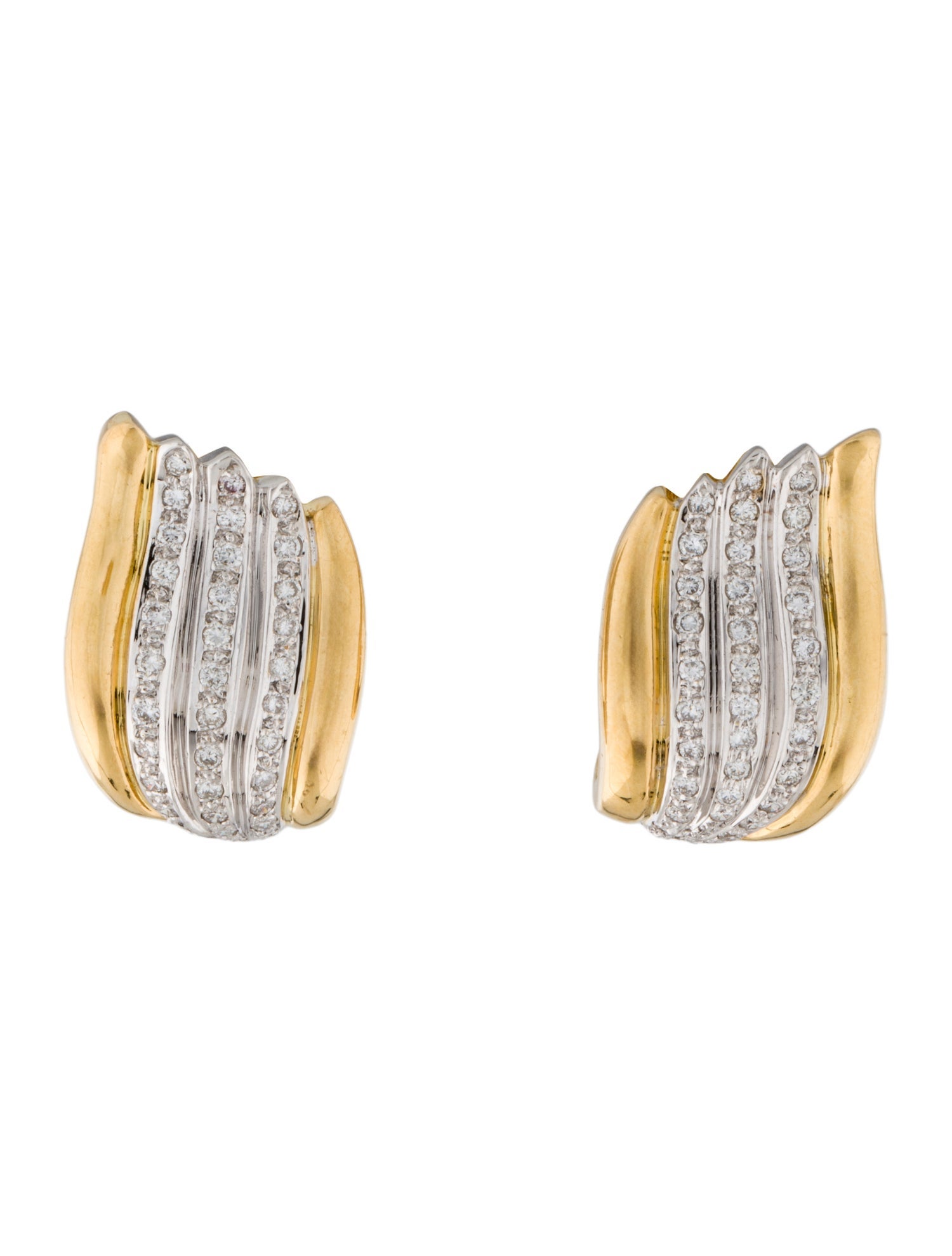 Earrings 18K Diamond Wing Earclip Earrings