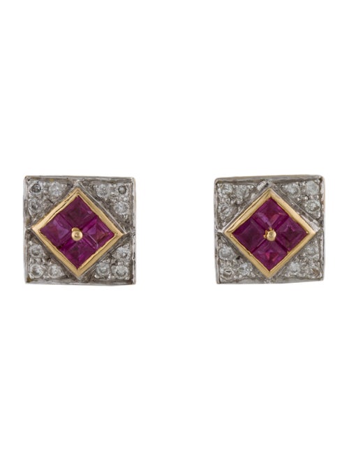 Earrings 18K Ruby & Diamond Stud Earrings