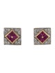 Earrings 18K Ruby & Diamond Stud Earrings