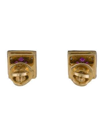 Earrings 18K Ruby & Diamond Stud Earrings