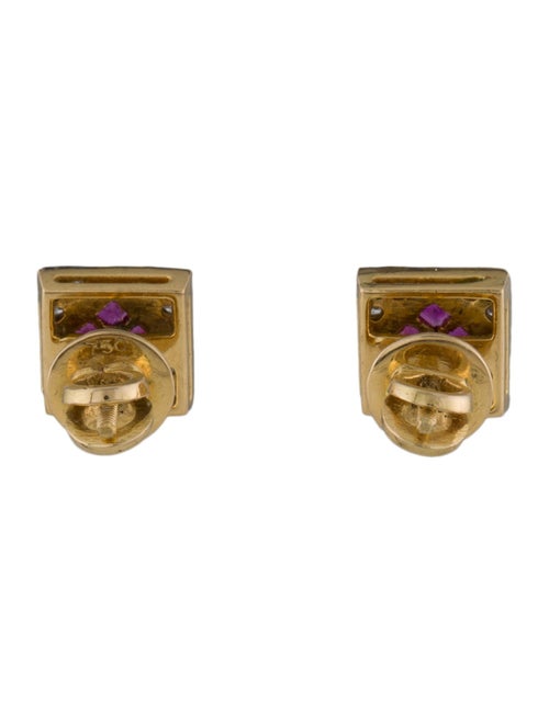 Earrings 18K Ruby & Diamond Stud Earrings