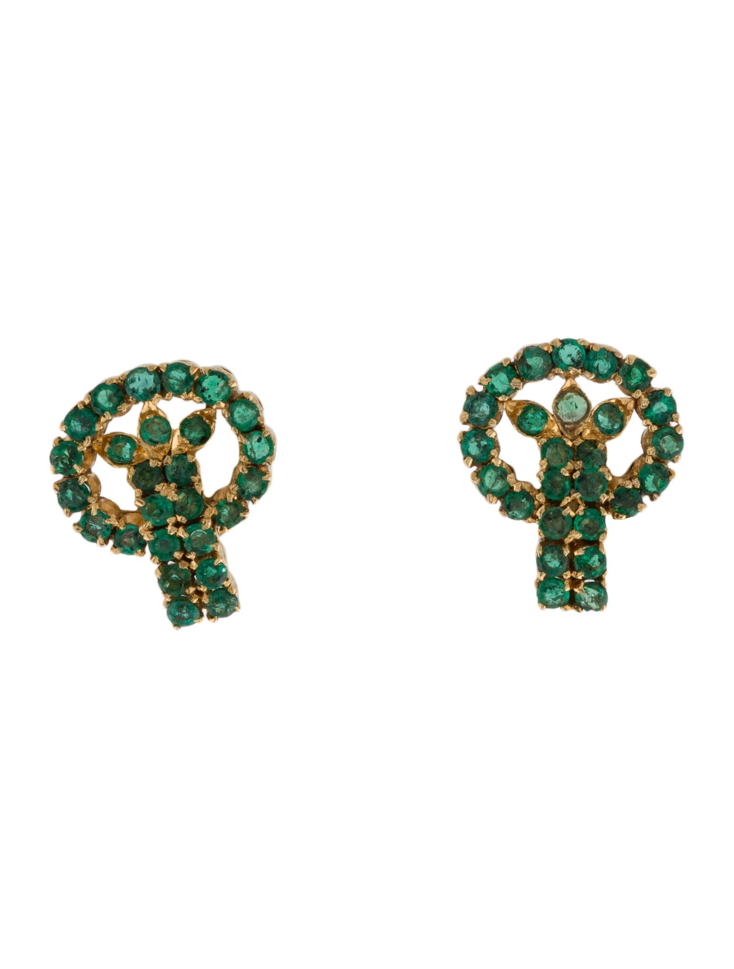 Earrings 20K 1.24ctw Emerald Stud