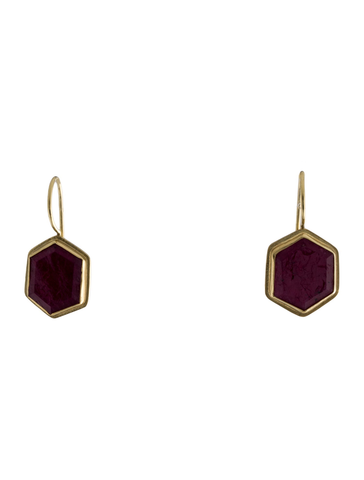 Earrings Folia by Edith Armstrong 18K Fracture Filled Ruby Drop Earrings