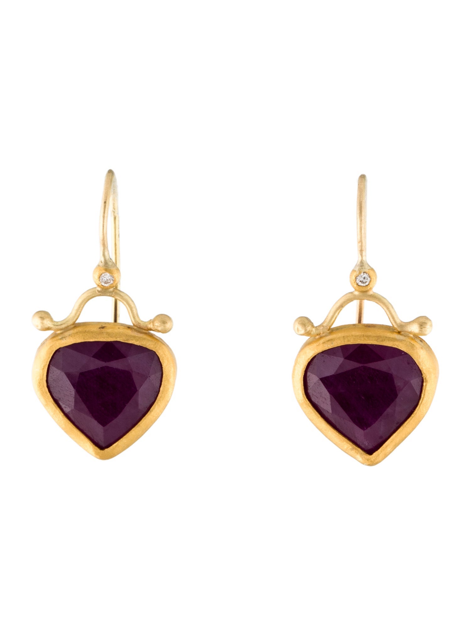 Earrings 14K Ruby & Diamond Drop Earrings