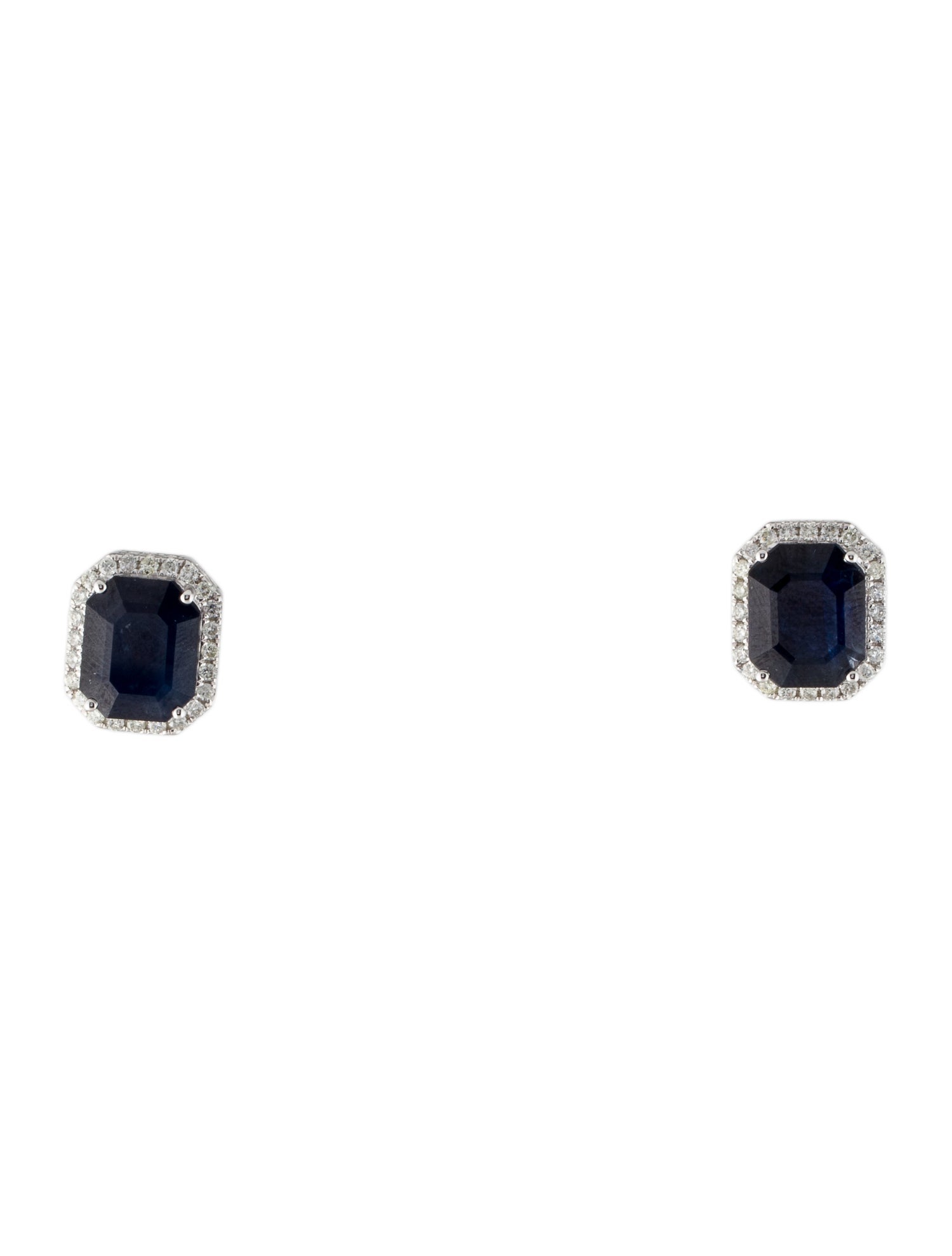 Earrings 14K Sapphire & Diamond Stud Earrings