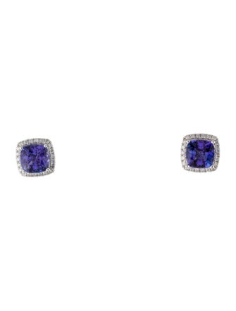 Earrings 14K Tanzanite & Diamond Stud Earrings