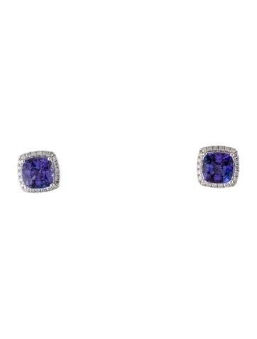Earrings Stud 14K Tanzanite & Diamond