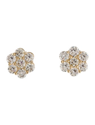 Earrings 14K 5.00ctw Lab-Grown Diamond Cluster Stud