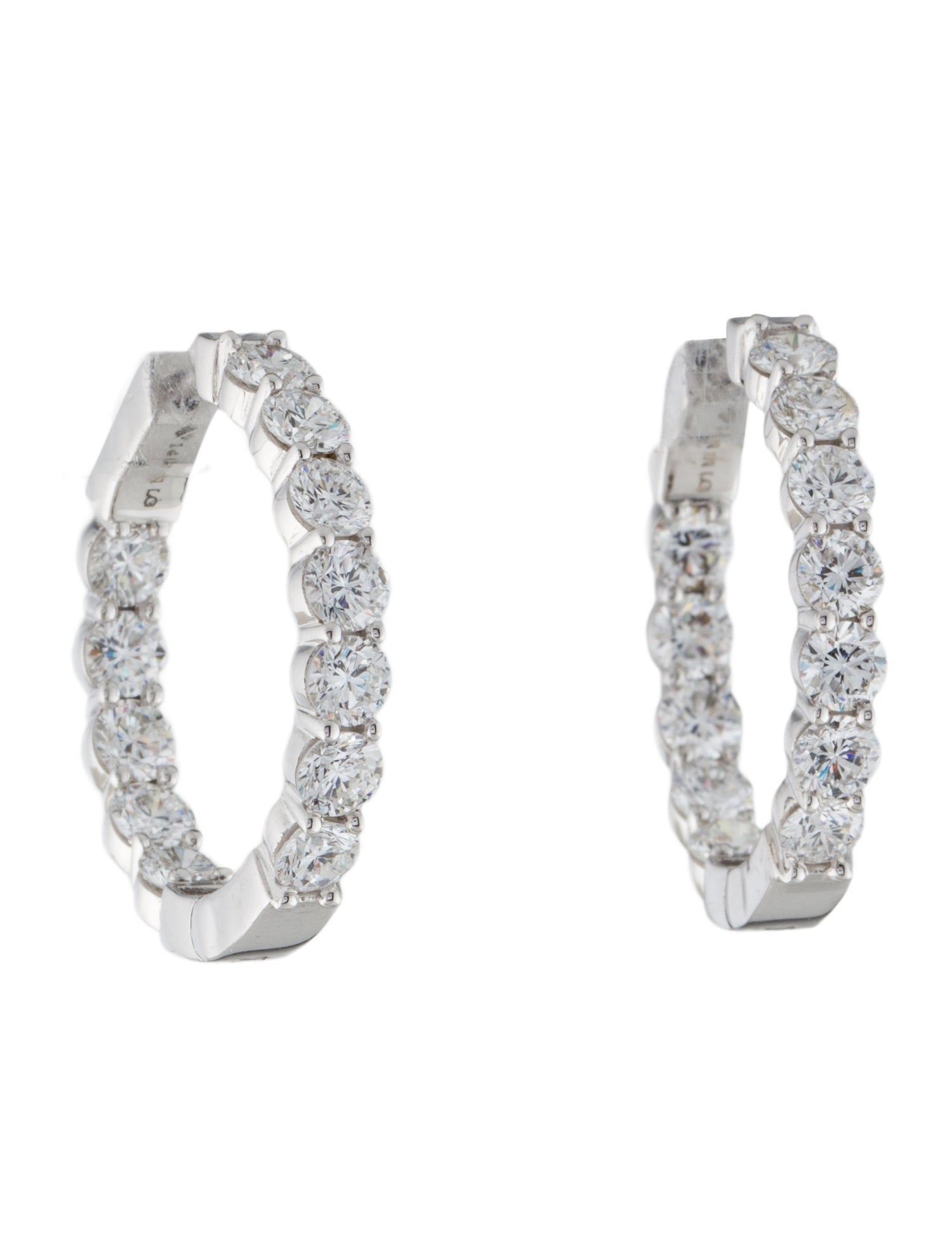 Earrings 14K 5.00ctw Lab-Grown Diamond Inside-Out Hoop Earrings