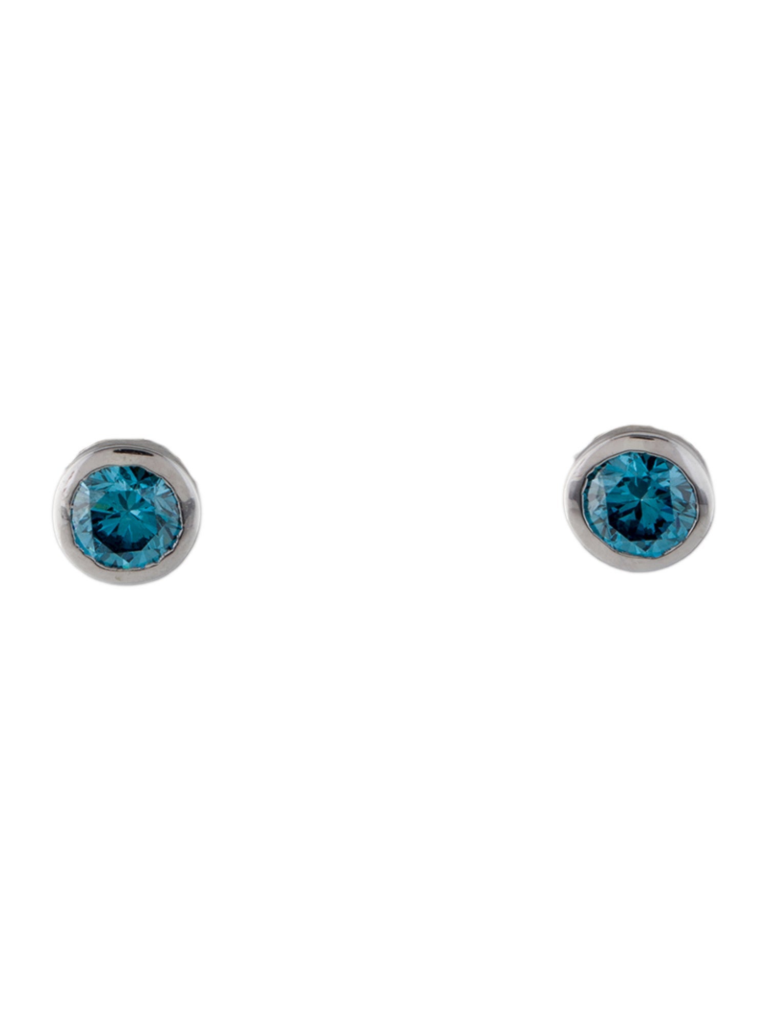 Earrings 14K Lab-Grown Diamond Bezel Set Stud