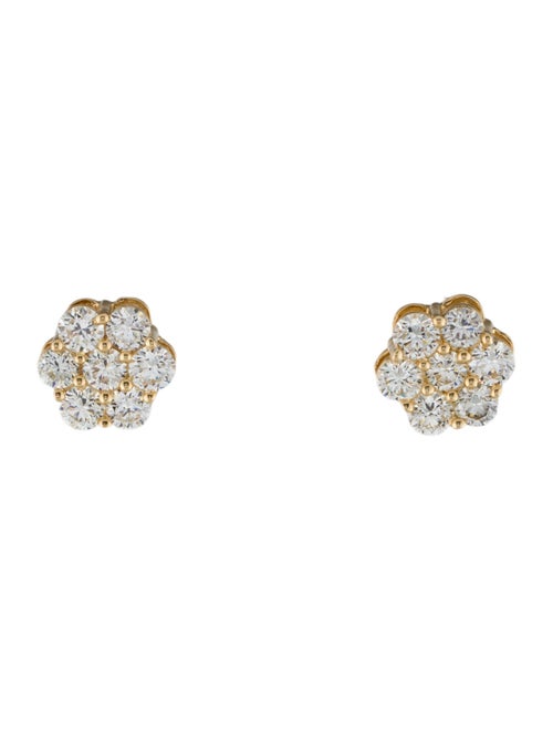 Earrings 14K 2.00ctw Lab grown Diamond Cluster Stud Earrings