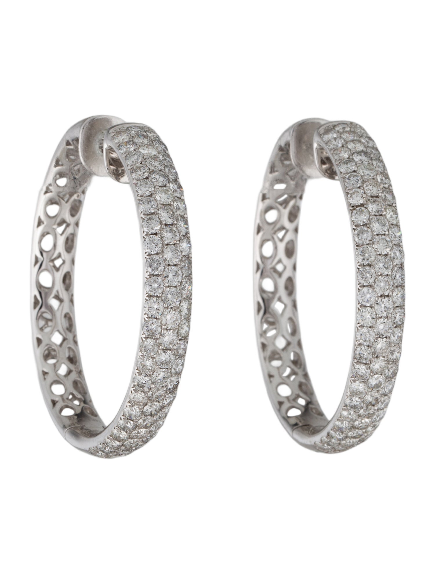 Earrings 14K 4.25ctw Diamond Hoop Earrings