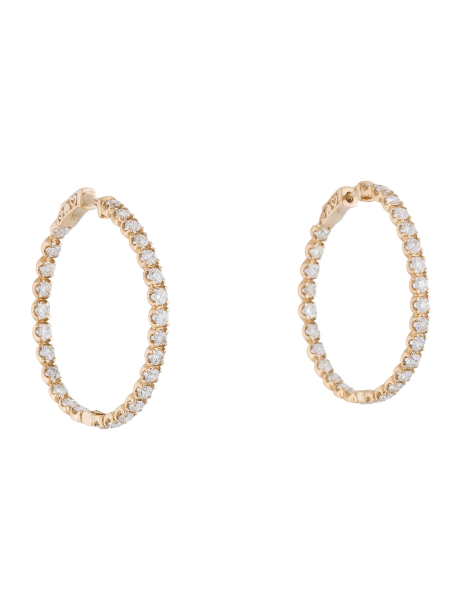 Earrings 14K 3.85ctw Diamond Inside-Outside Hoop Earrings