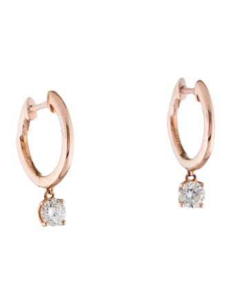 Earrings 14K Lab-Grown Diamond Hoop Drop Earrings