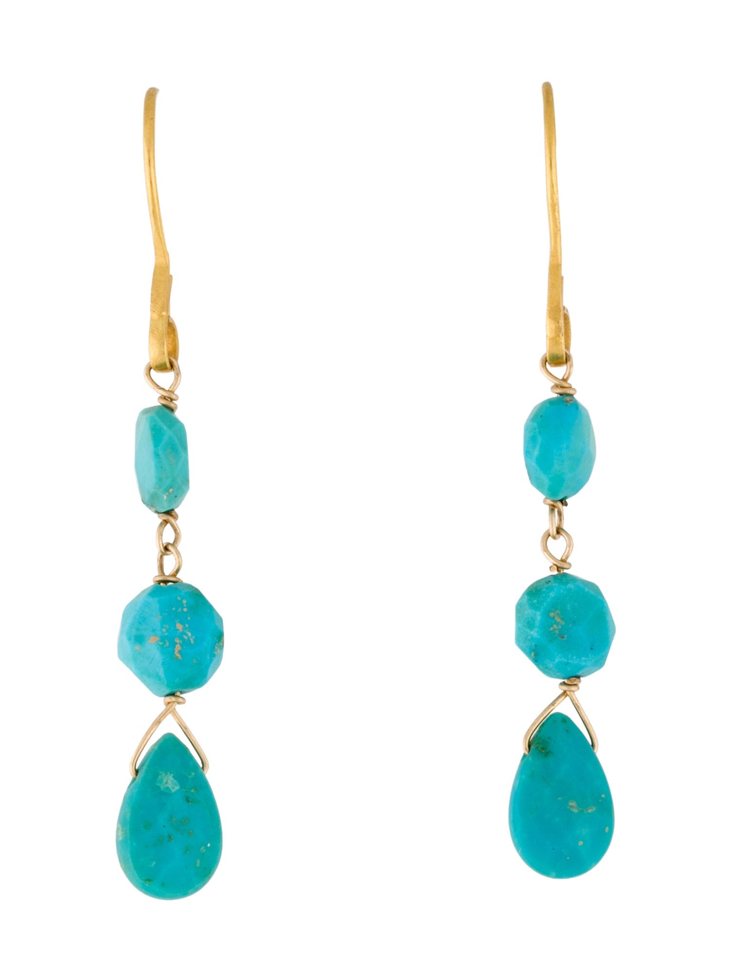 Earrings 18K Composite Turquoise Drop Earrings