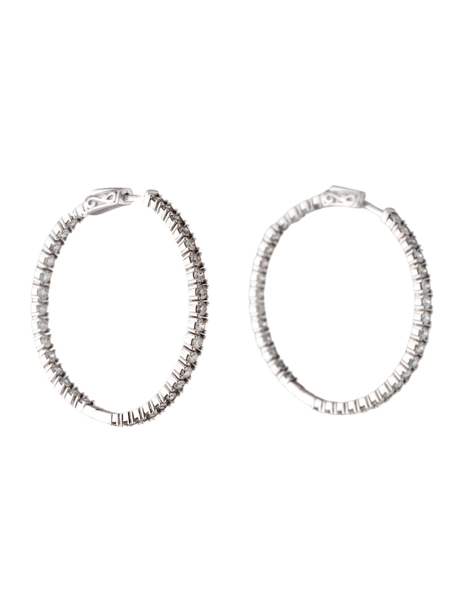 Earrings 14K 3.15ctw Diamond Inside-Out Hoop Earrings