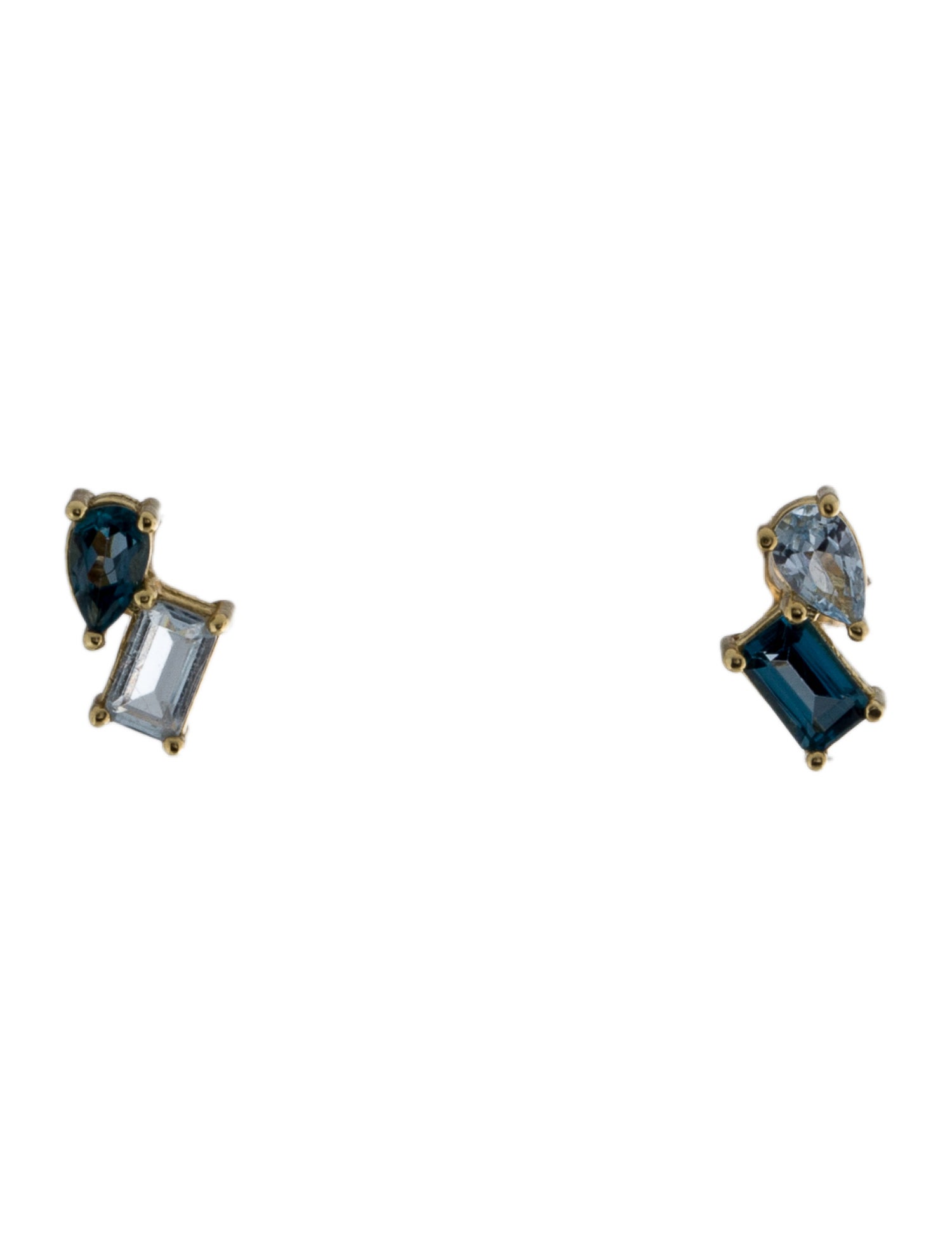Earrings 18K Synthetic Spinel & Topaz Stud Earrings