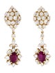 Earrings 18K 5.74ctw Ruby & Diamond Convertible Drop Earclips