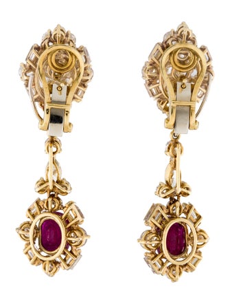 Earrings 18K 5.74ctw Ruby & Diamond Convertible Drop Earclips