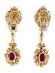 Earrings 18K 5.74ctw Ruby & Diamond Convertible Drop Earclips
