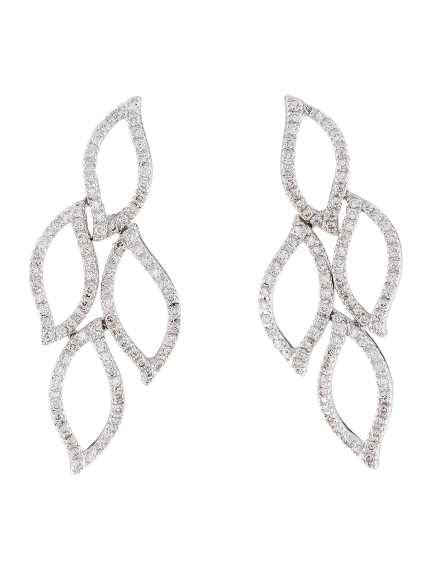 Earrings 18K 1.76ctw Diamond Drop Earclip Earrings