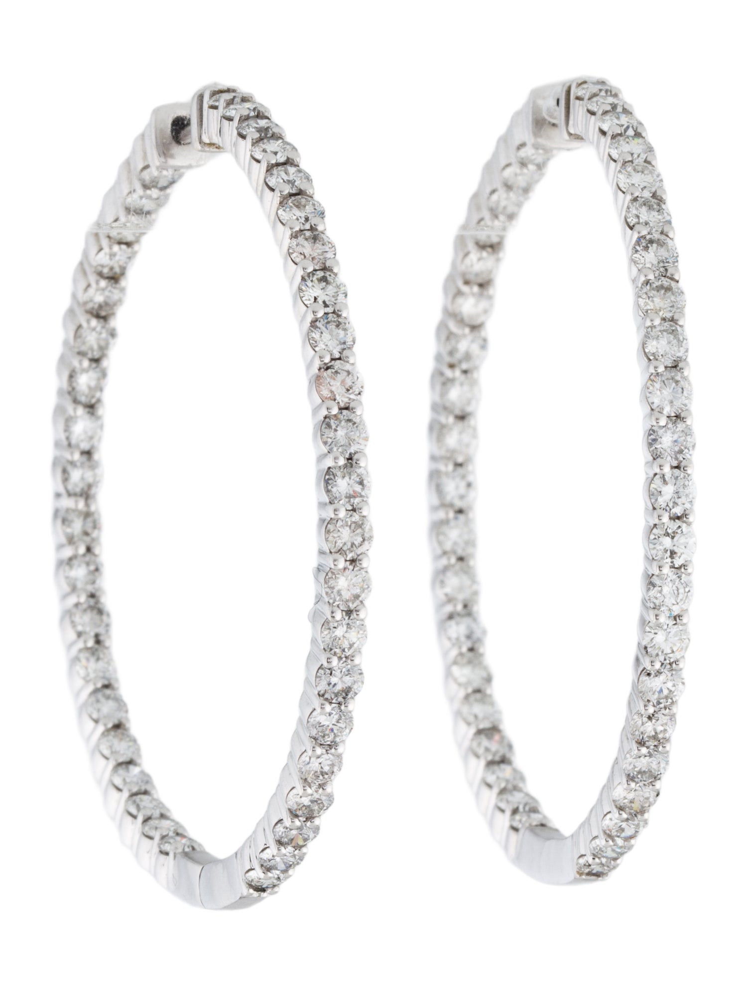 Earrings 14K 5.74ctw Diamond Inside-Out Hoop Earrings