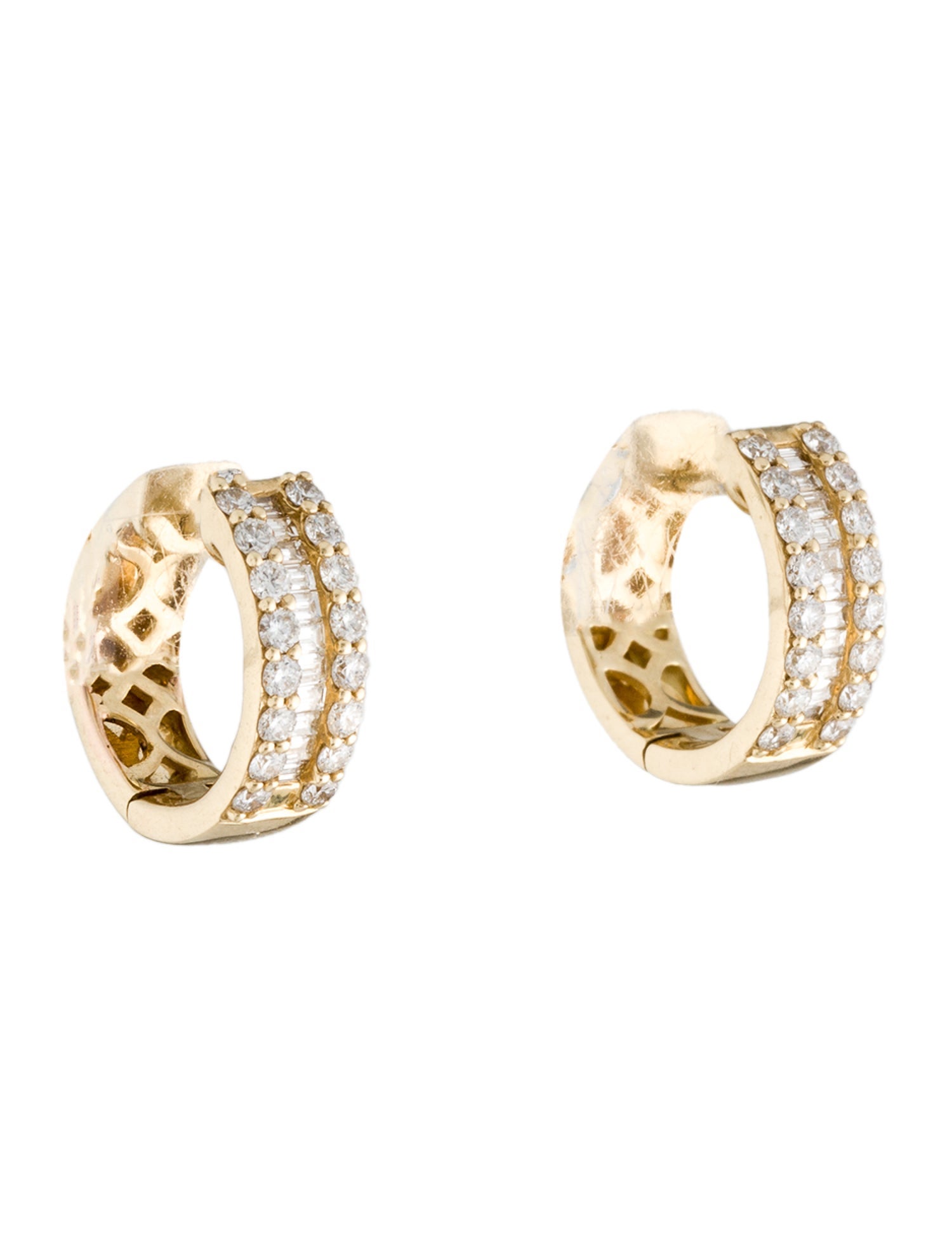 Earrings 14K Diamond Hoop Earrings