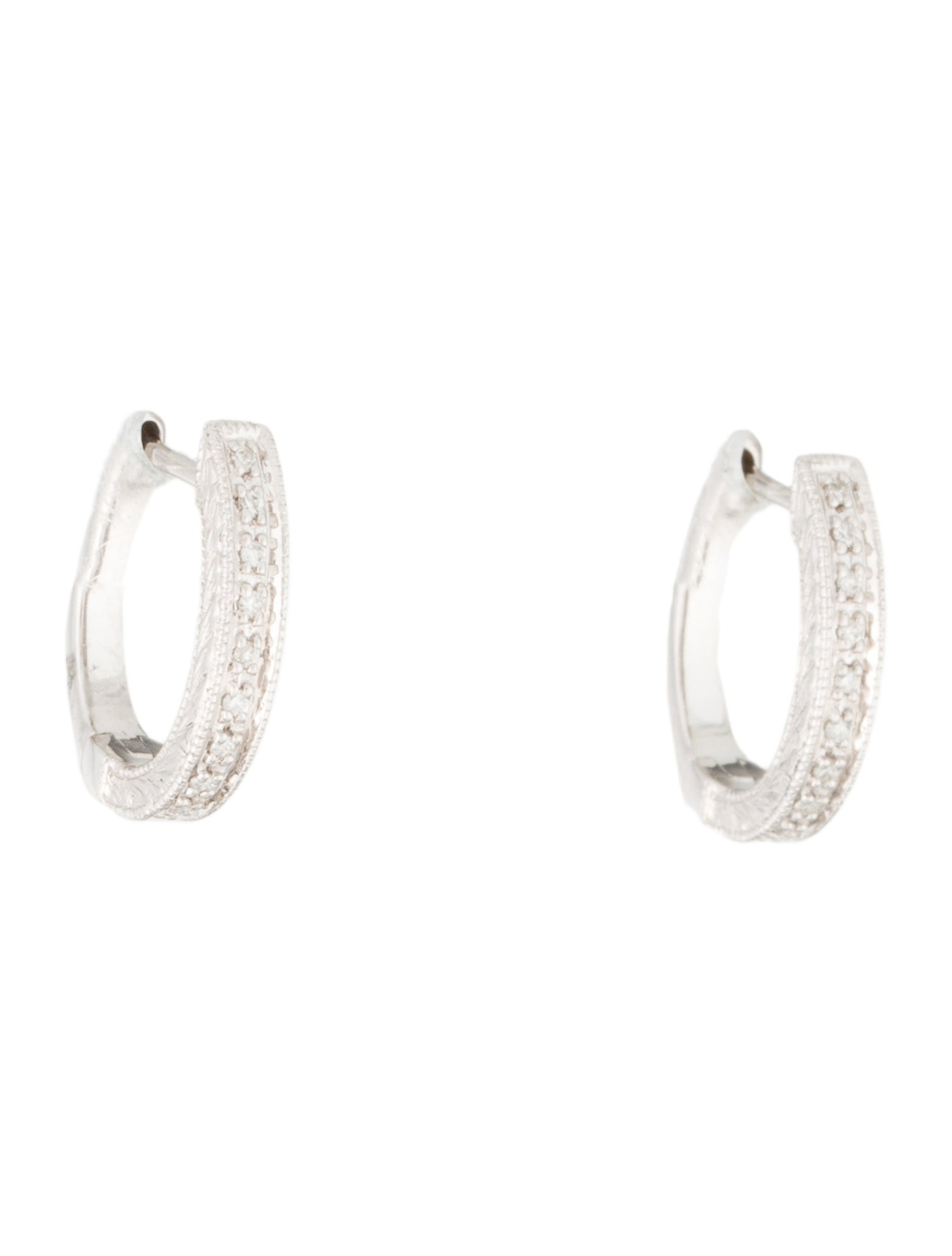 Earrings 14K Diamond Hoop Earrings